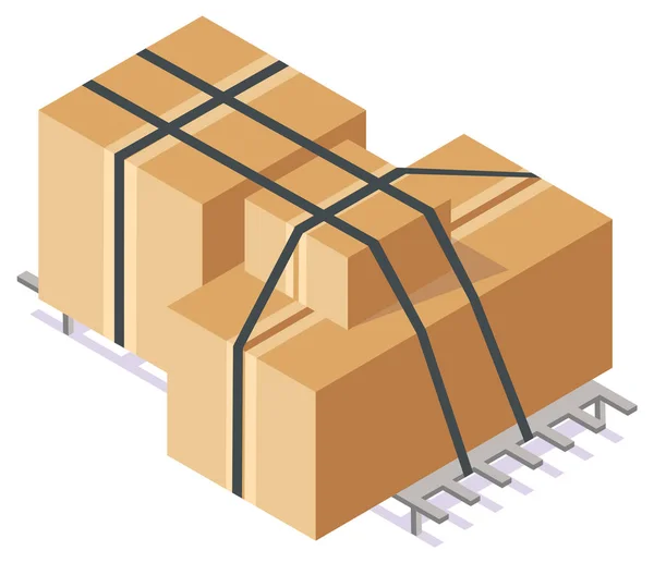 Cajas de cartón, imagen del vector del envase del cartón — Archivo Imágenes Vectoriales