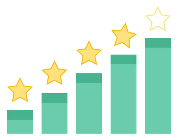 Értékelés grafikonok növekvő Info Stars Rate siker — Stock Vector