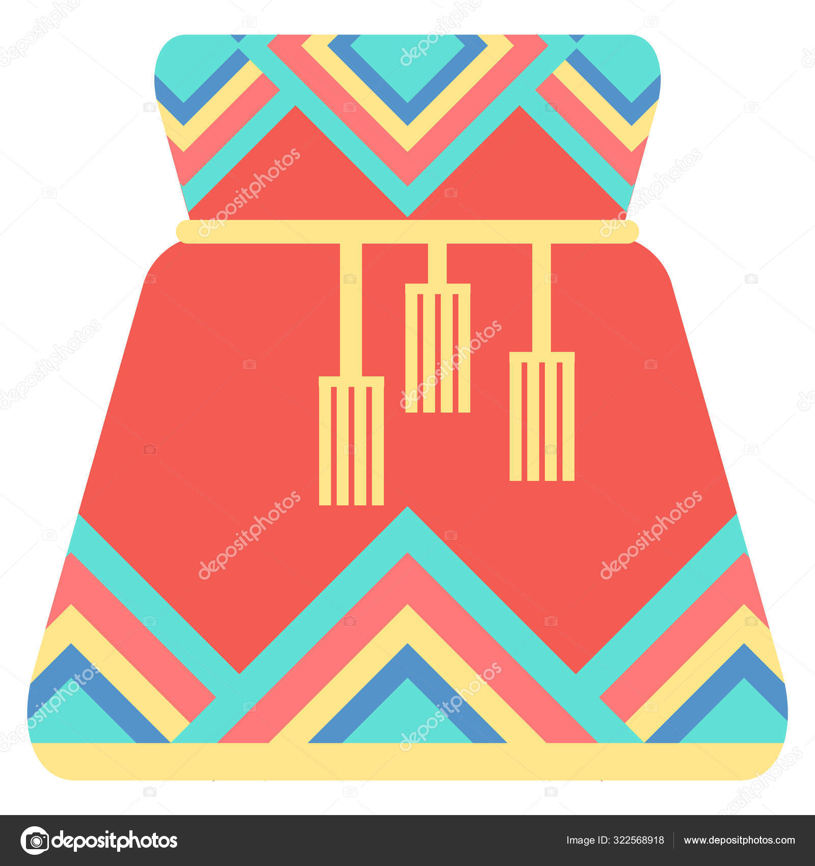 Chinese Fortune Bag Bringing Luck and Happiness Stock Vector Image by
