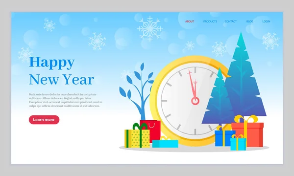 Szczęśliwego Nowego Roku Winter Holidays Celebration Web — Wektor stockowy