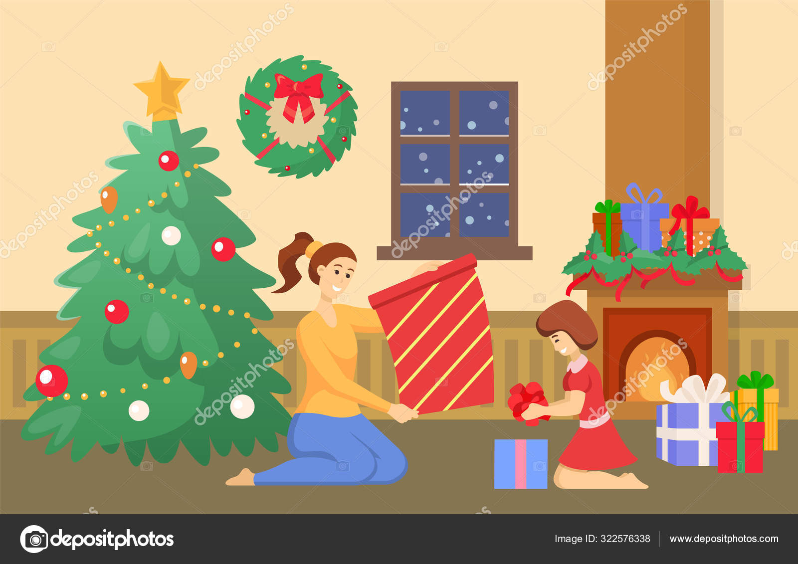 Christmas Celebration Family In Room With Christmas Tree, Father Son, Son,  Happy Home PNG Transparent Image and Clipart for Free Download