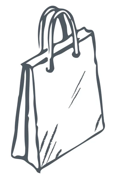 Einkaufstasche mit Griffen monochromes Skizzensymbol — Stockvektor