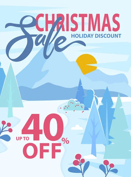 Boże Narodzenie sprzedaż 40 Procent off Redukcja w sklepie — Wektor stockowy