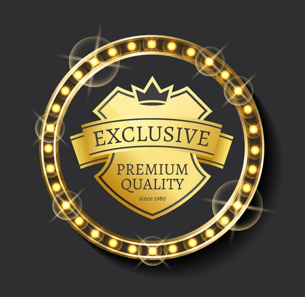 Calidad Premium Exclusiva Desde el Año Golden Label — Vector de stock