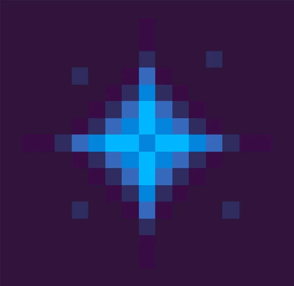 Star Space Pixel játék, naprendszer jel éjjel — Stock Vector