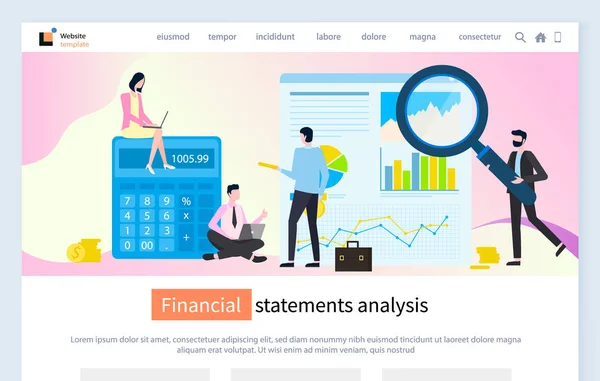 Analiza sprawozdań finansowych Pracownicy Kalkulator — Wektor stockowy