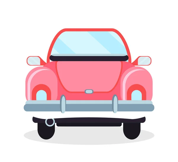 Cabriolet Vista trasera, Vector de automóvil retro rosa — Vector de stock