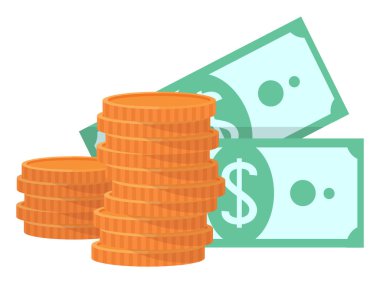 Altın Para Yığını, Para, Nakit, Dolar Vektörü