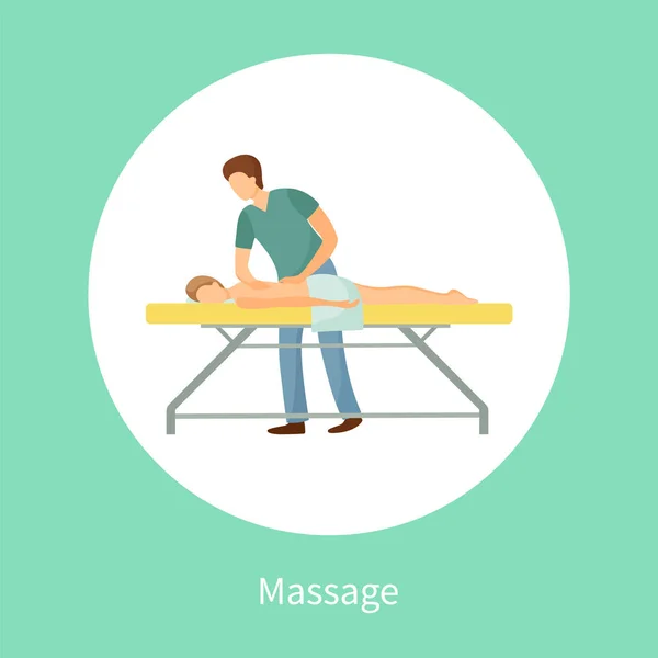 Affiche de massage Masseuse Faire des mouvements relaxants — Image vectorielle