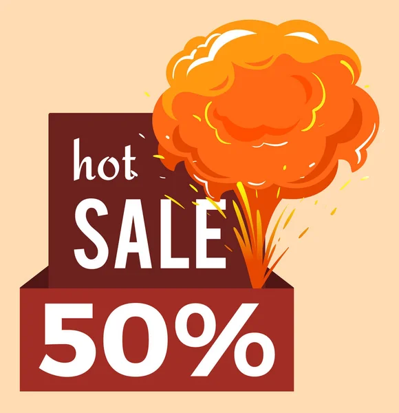 Hot Sale 50% Banner Discount Announcement — Stockový vektor