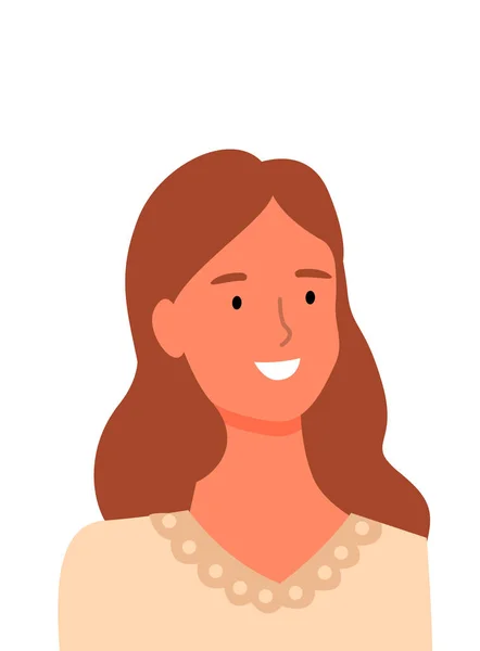 Glimlachende vrouw Portret View, Online Shop Assistent — Stockvector