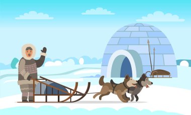 Kuzey Kutbu Seferi, Eskimo Igloo Evi Vektörü