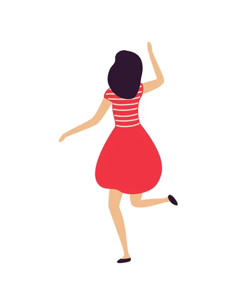 Kvinnan dansar i Club Person hoppar kvinnlig dansare — Stock vektor