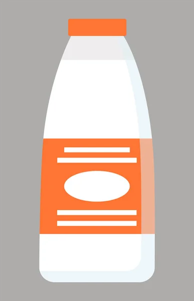 Latte in bottiglia di vetro, Bevanda biologica in negozio — Vettoriale Stock