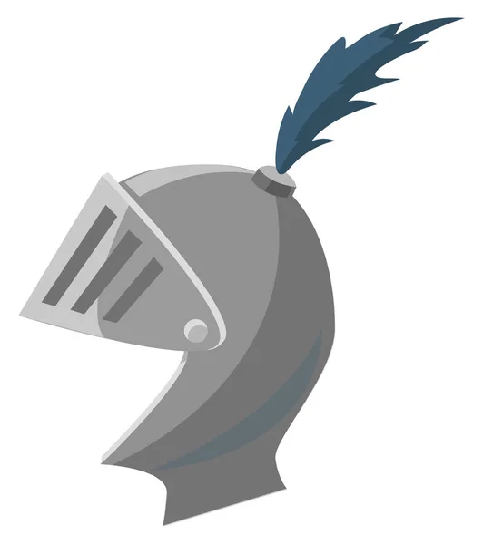 Mask of Knight, Crusader Helmet with Feathers — Stock Vector