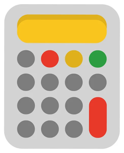 Calculatrice avec boutons, Dispositif de calcul — Image vectorielle