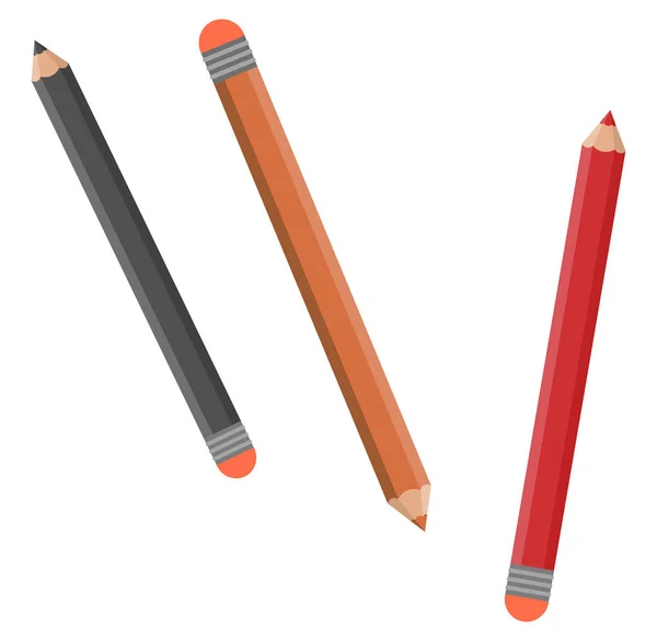 Lápiz o herramienta de dibujo, suministro de papelería escolar — Vector de stock