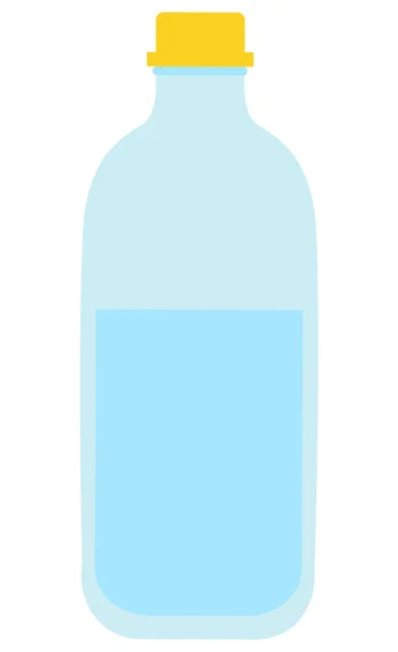 Botella de agua plástica completa sobre fondo blanco — Vector de stock