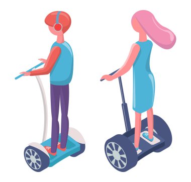 Elektrik Taşımacılığı Segway Vektöründe Sürücüler