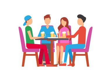 Arkadaşlar Pub 'da Bira İçiyor, İnsanlar Rahatlıyor