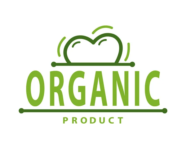 Logotipo orgânico do produto e etiqueta isolada do coração — Vetor de Stock