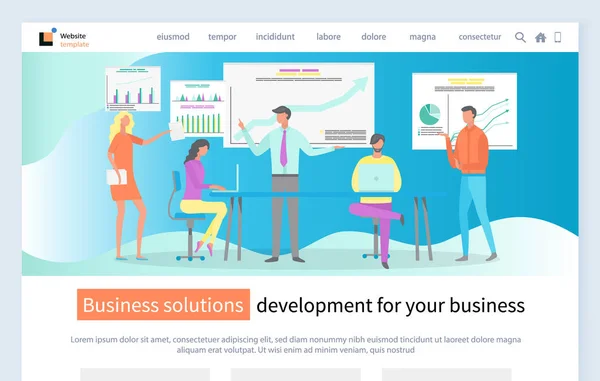 Business Solution Development voor uw website — Stockvector
