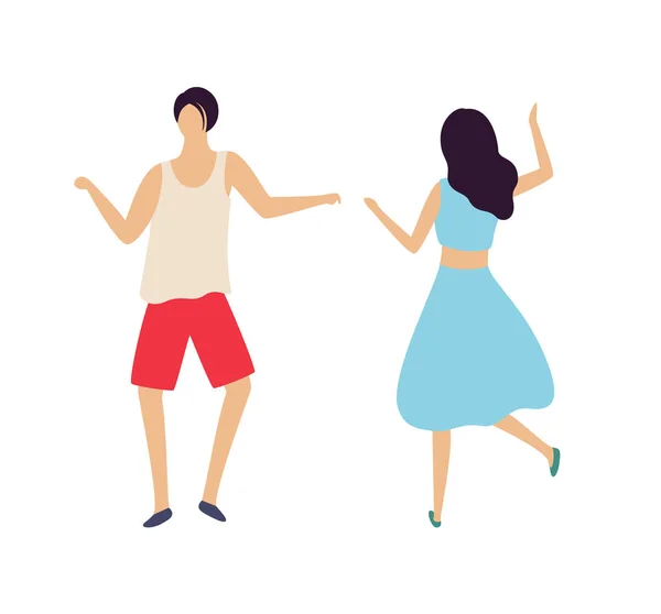 Tančící lidé, Muž a žena v klubu — Stockový vektor