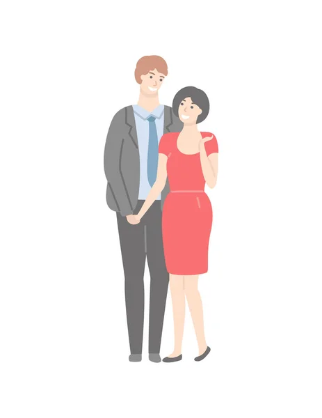 Couple adulte, bel homme et jolie femme vecteur — Image vectorielle