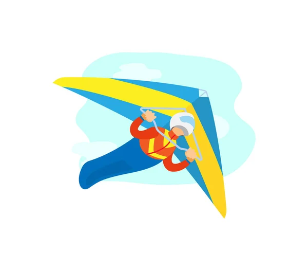 Gevaarlijke sport, Hang gliding briefkaart vector — Stockvector