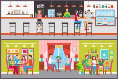 Kafe ve Bar İç Tasarım, Sayaç ve Masalar