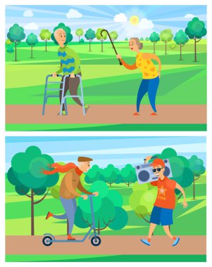 Park 'ta Yaşlılar, Yaşlı Adam ve Kadın Vekil