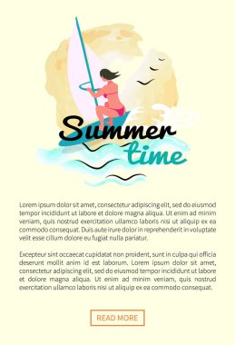 Yaz Zamanı Rüzgâr Sörfü yapan Kadın Tatil Ağı Metni