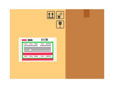 Carton Package with Different Marked Labels Box vector