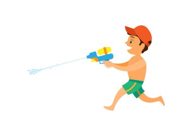 Gençler Su Oyunu Oynuyor, Söndürme Oyunu Vektörü