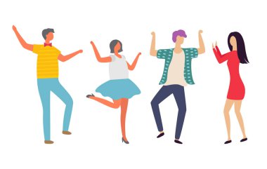 Dansçılar çift hareket, çift dans vektör