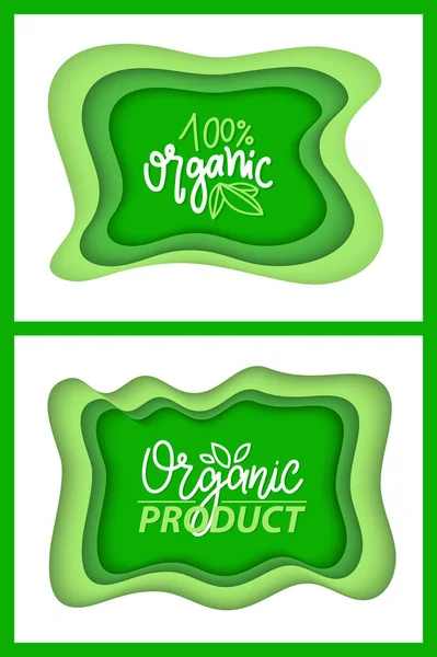Logotipos de alimentos naturais com folhas de plantas Flora — Vetor de Stock