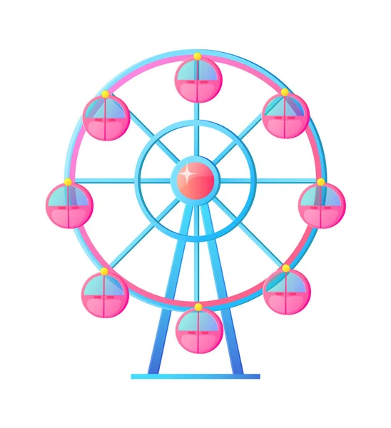 Pariserhjul vid nöjesparken Attraktion Vector — Stock vektor