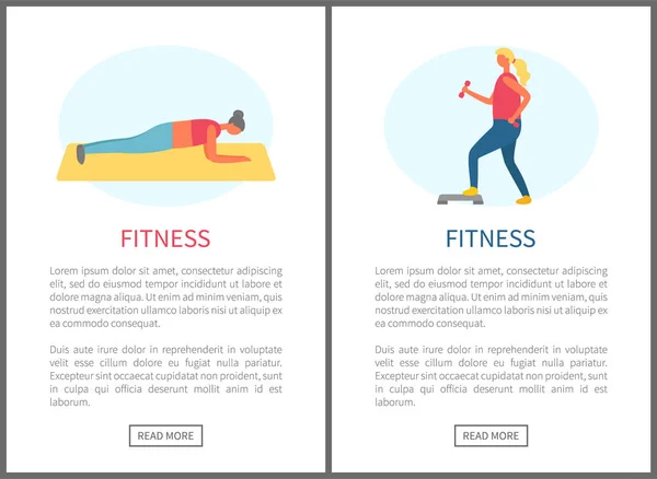 Fitness Mensen, Training in Gym, Actieve vrouw — Stockvector