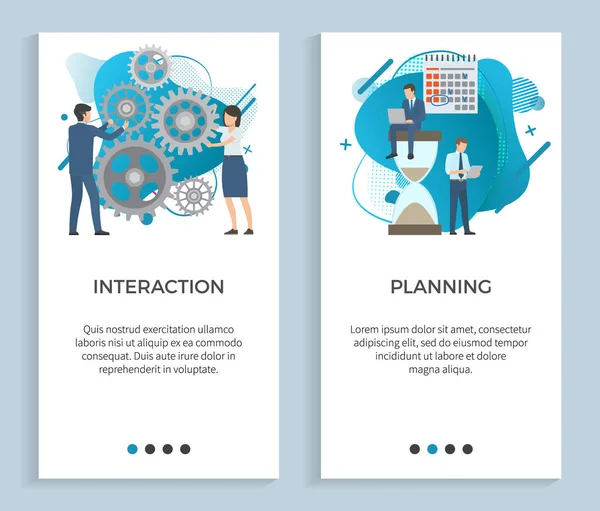 Conjunto de Projetos de Interação e Planejamento, Negócios — Vetor de Stock