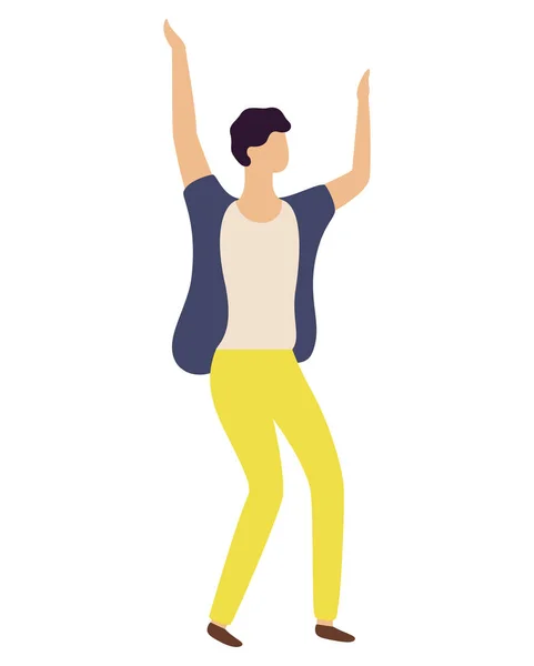 Danseur en pantalon jaune Danseur isolé — Image vectorielle