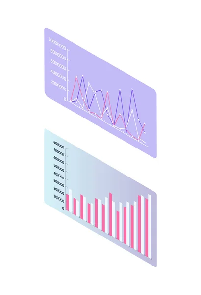 Statistik och informationsgrafik på skärmen, numeriska data — Stock vektor