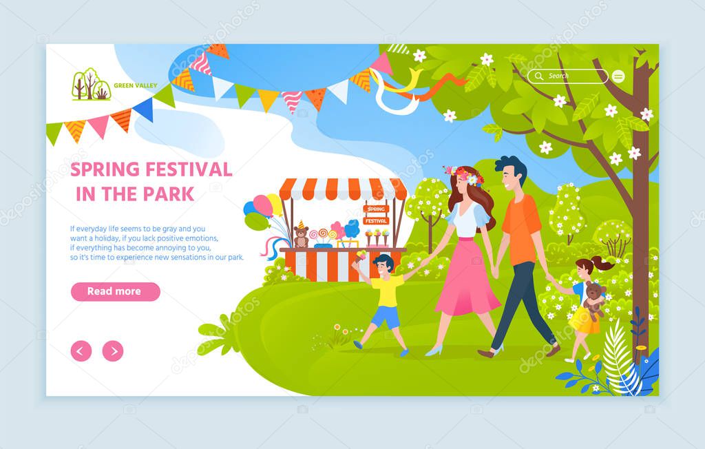 Spring Festival in Park Family Website with Text
