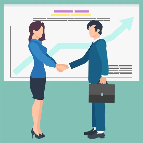 Business People Shaking Hands, Agreement Vector — Stock Vector
