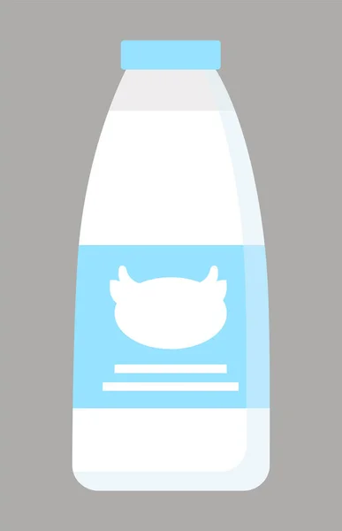 Latte in bottiglia di vetro, Bevanda biologica in negozio — Vettoriale Stock