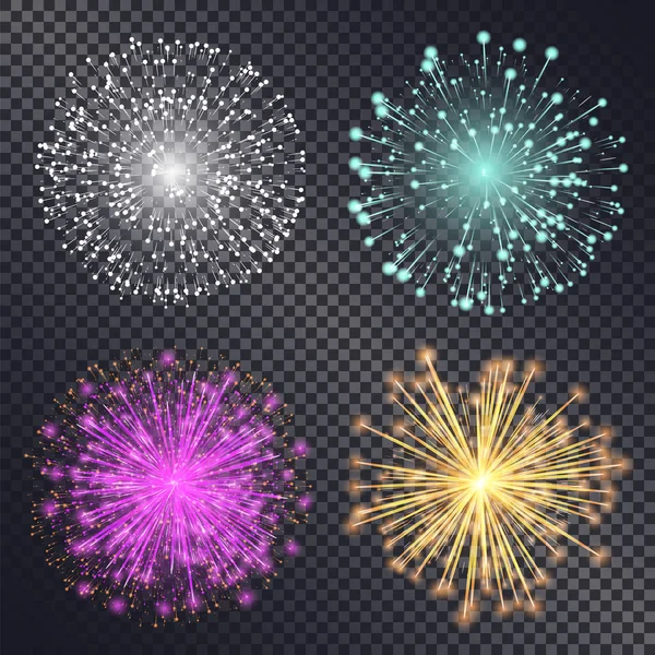 Pyrotechnie décorative de feux d'artifice pour les vacances — Image vectorielle
