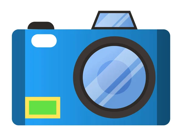 Μοντέρνα ψηφιακή φωτογραφική μηχανή με φακό και φακό — Διανυσματικό Αρχείο