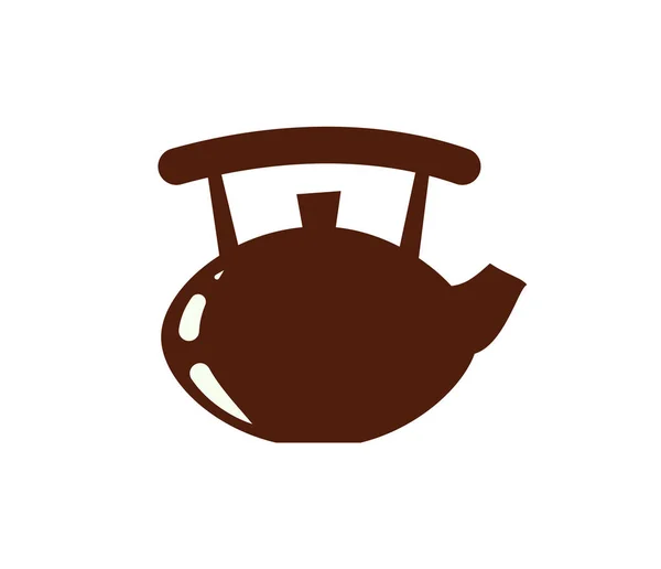 Чайник для приготовления чая, керамический чайник изолирован — стоковый вектор