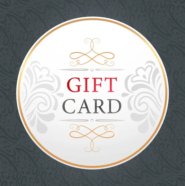 Gift Card Banner with Floral Ornaments, Present — стоковий вектор