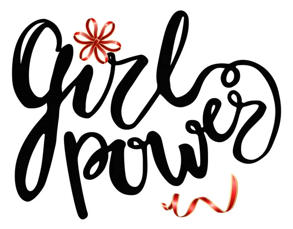Girl Power Lettering Fuente o camiseta Imprimir Mockup — Vector de stock