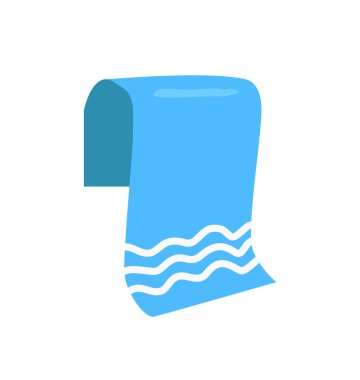 Plajda İzole Edilmiş Vektör Çizgi Filmi Amblemi için Havlu